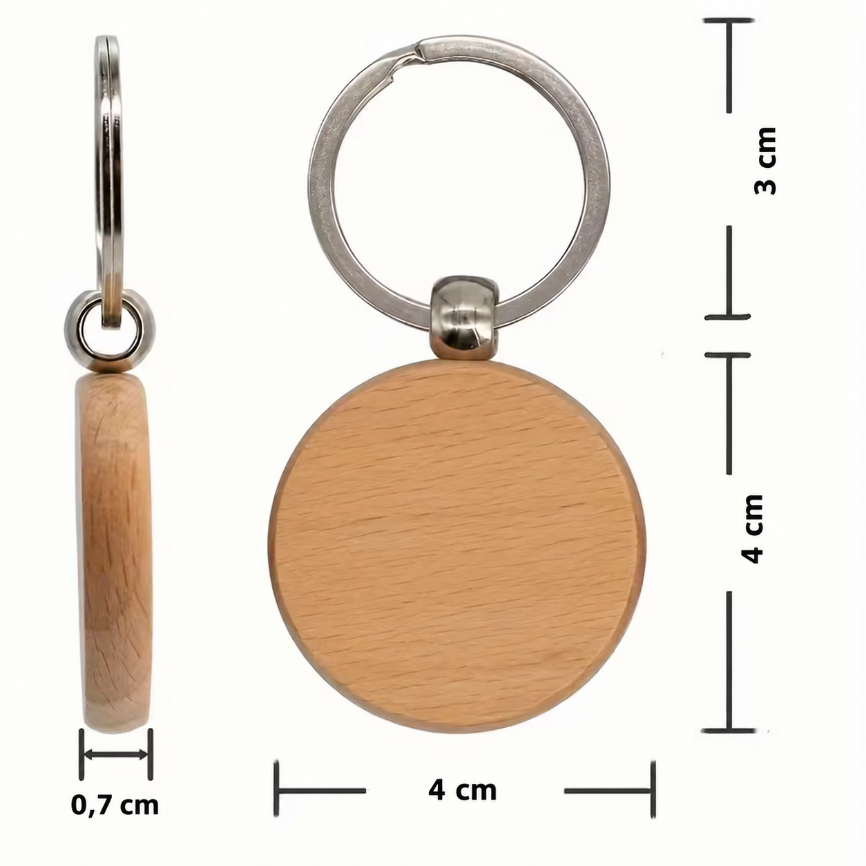 Runder Holz-Schlüsselanhänger